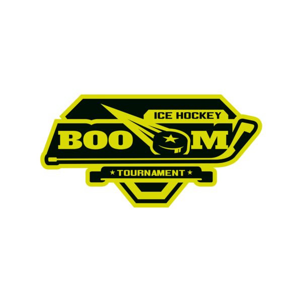 Boom Ice Hockey Tournament logo template Miniatura