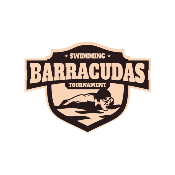 Barracudas Swimming Tournament logo template Miniatura