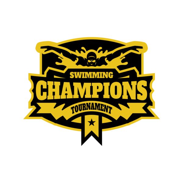 Champions Swimming Tournament logo template Miniatura